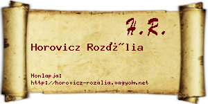 Horovicz Rozália névjegykártya